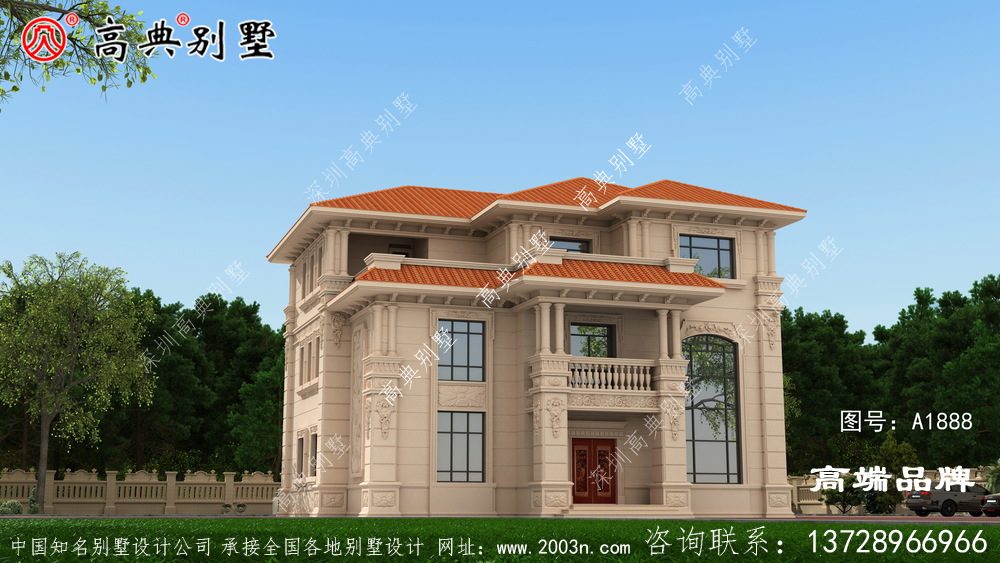 歐式石材三層別墅戶型圖，看完覺得自己家房子白建了