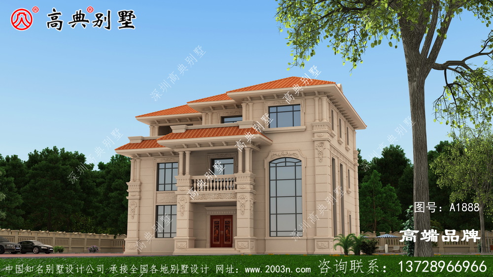 歐式石材三層別墅戶型圖，看完覺得自己家房子白建了