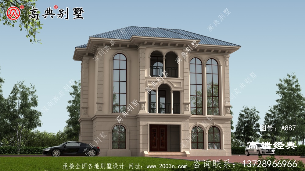下面這款歐式別墅,既美觀又實(shí)用,很適合農(nóng)村建造。