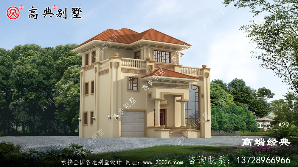 鄉村歐式三層別墅設計圖,父母住在里面天天樂呵呵
